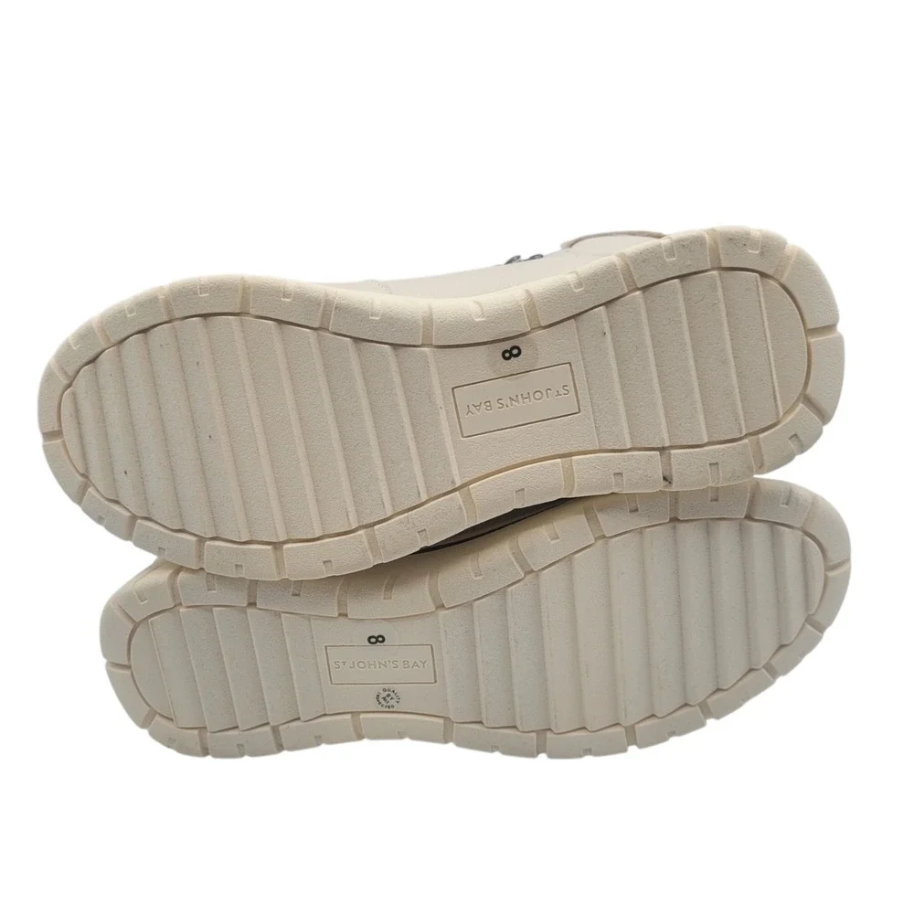 NEW St.‎ John's Bay Women's SJB Hayward White Boots Size 8 Medium | Memory Foam